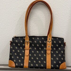 Dooney & Bourke Black and Brown Shoulder Bag